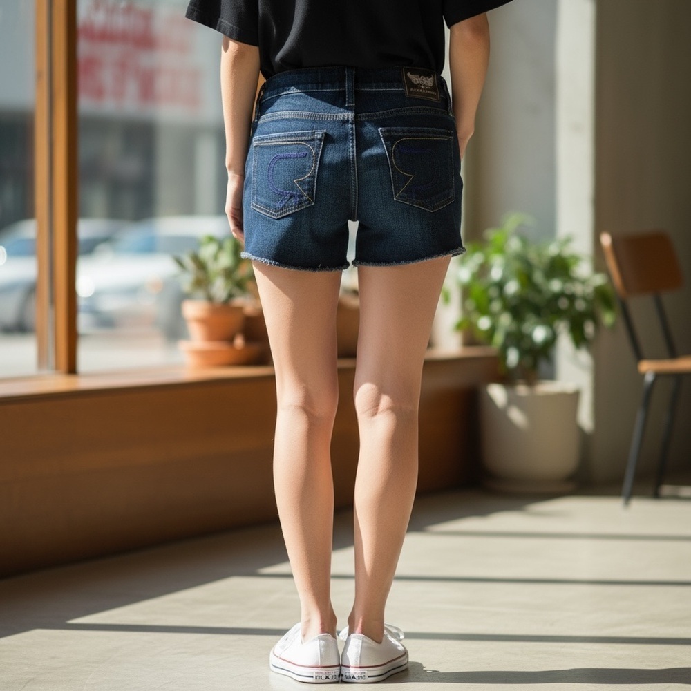 Rock & Republic Cut Off Frayed Hem Denim Shorts
